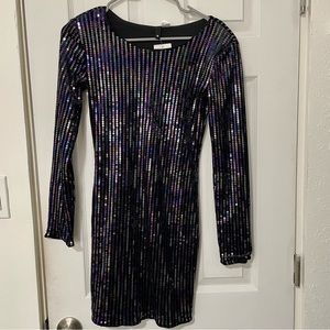 H&M body con shiny sequin dress